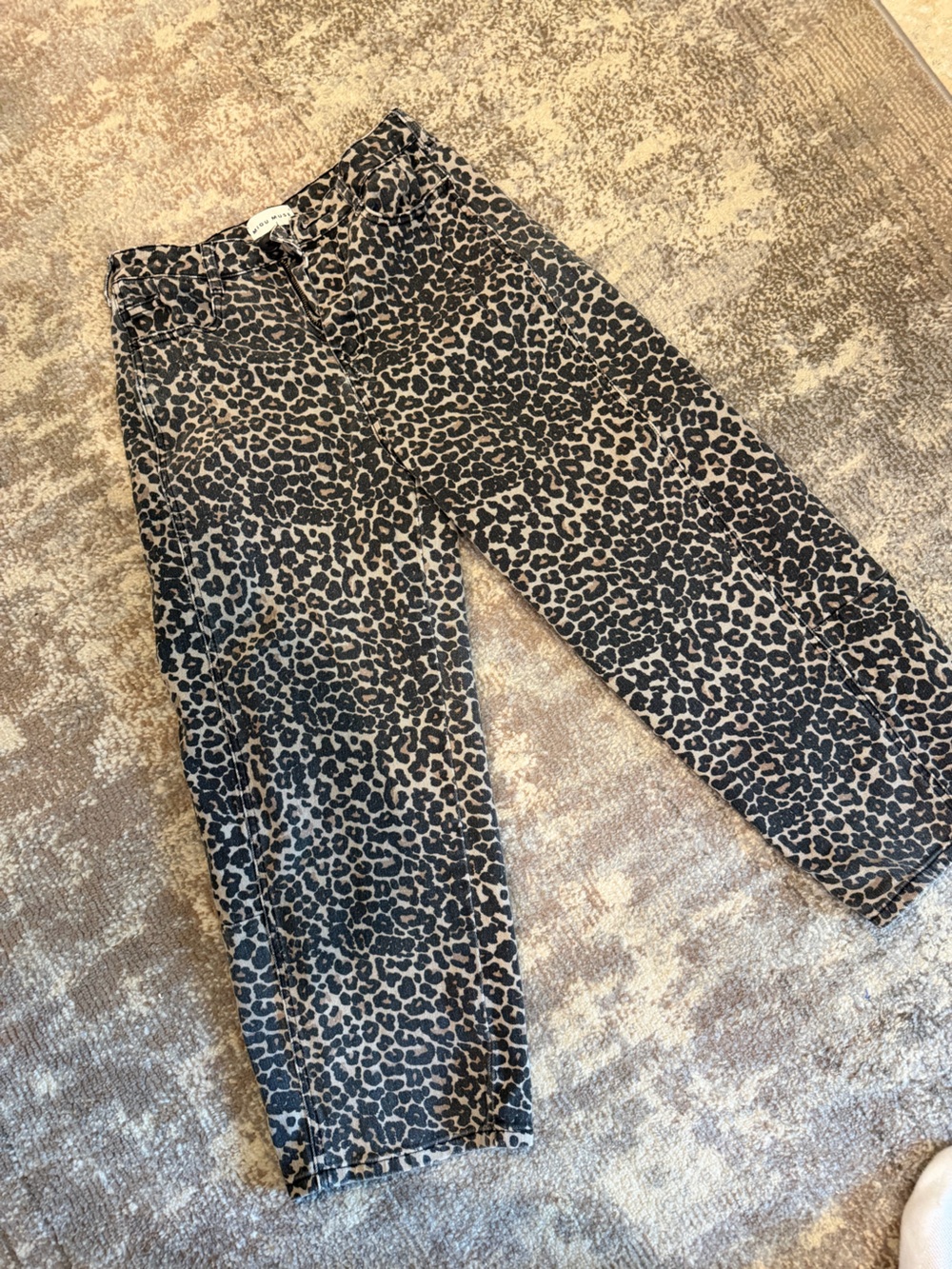 Leopard Print High-Rise Women's Pants - Tan & Black